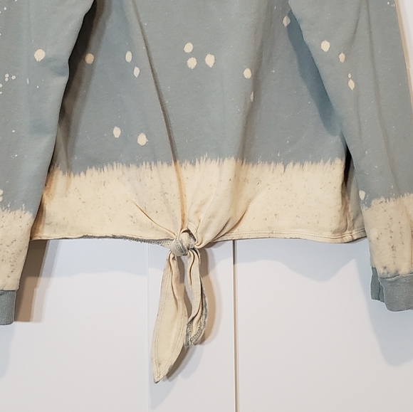 Hem & Thread Mint Pullover Sweatshirt Tie Dye Bleach Front Tie Size Large - Picture 4 of 14